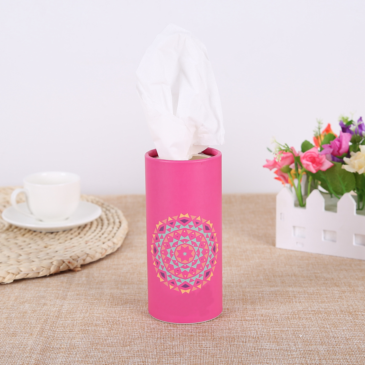 Box printing custom printed logo cylinder tissue paper packaging boxes for small business