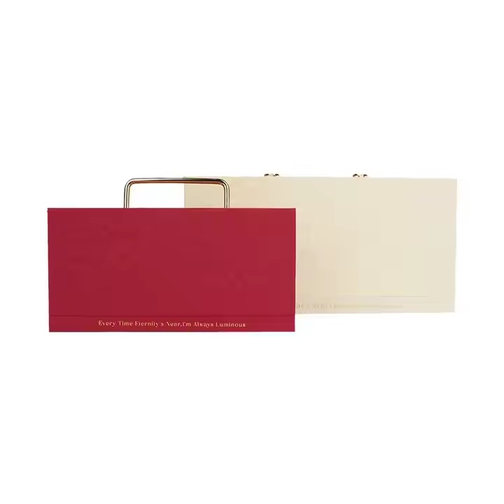 Box printing luxury big empty wedding gift boxes packaging for present with golden handle