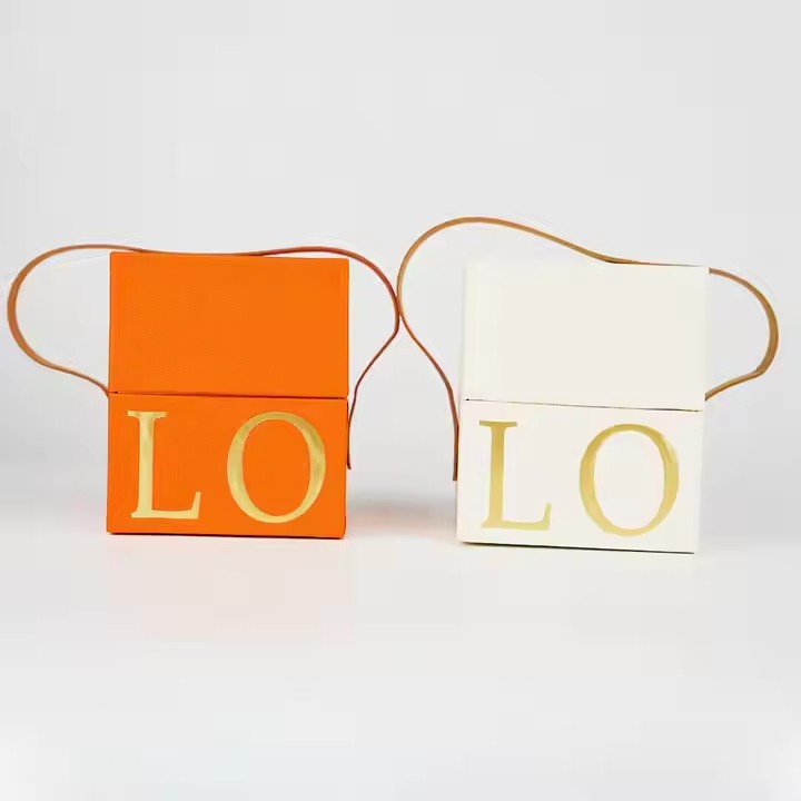 Box printing white orange lid and bottom rigid candle deep i love you packaging gift box