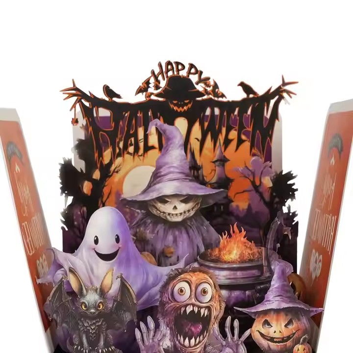 Box printing luxurious halloween party decor decoracion outdoor packaging paper invitation card