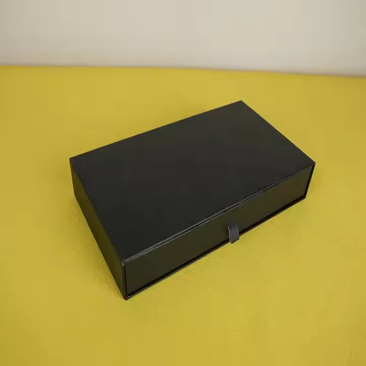 Box printing custom logo cheap large big black cardboard drawer pendant necklace jewelry box packaging