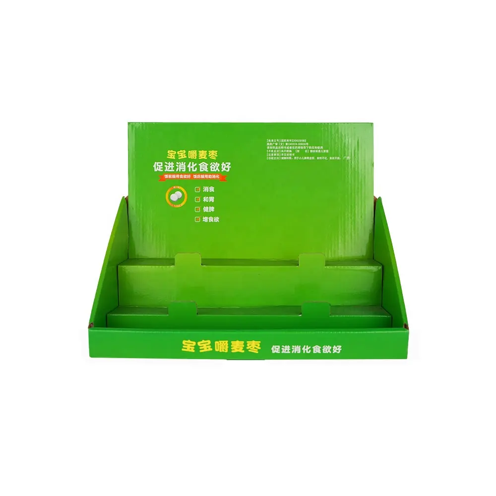 Box printing custom Supermarket Stand Display Racks Snack Shelf Baskets For Countertop 2 3 Tier Candy Display Racks