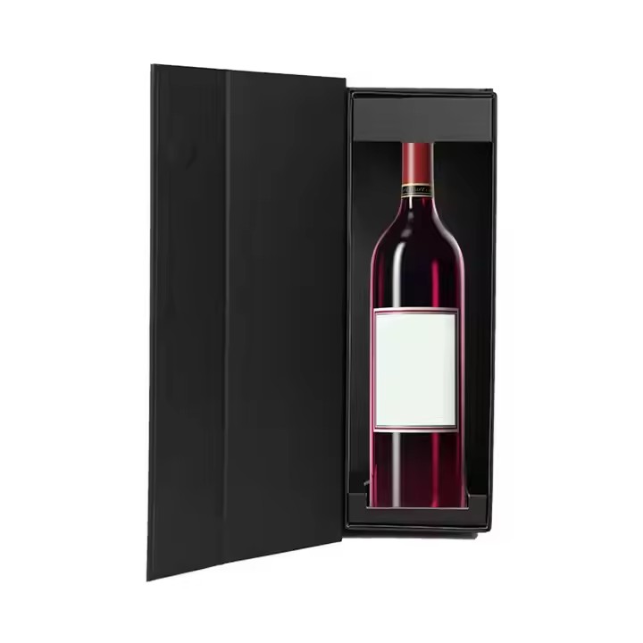 Box printing shipping folding rigid two double 2 bottle paper wine glasses set gift packaging box with handle