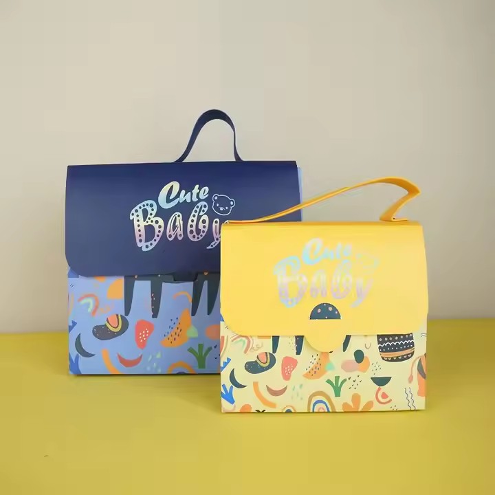 Box printing children’s snack beauty gift gift cardboard suitcase box with handle for children