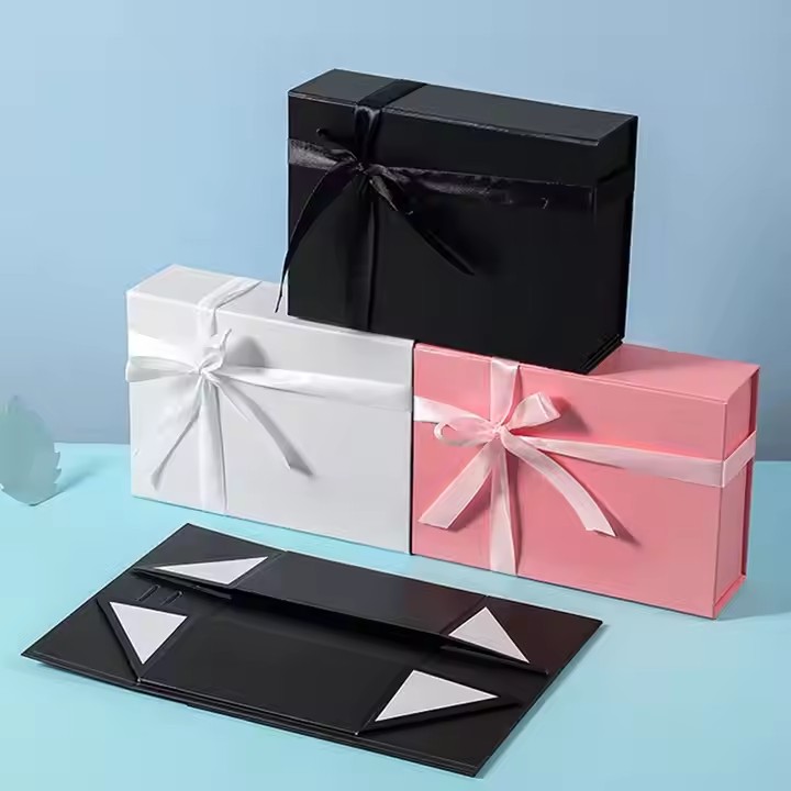 Box printing beauty graduation pink white black foldable valentine gift wrapping box