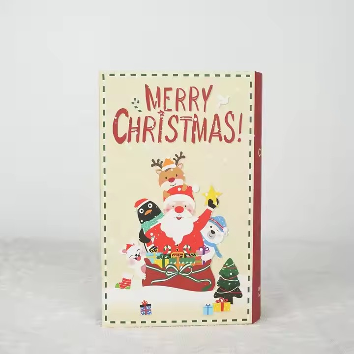 Box printing christmas themed cardboard present packaging book boxes with window