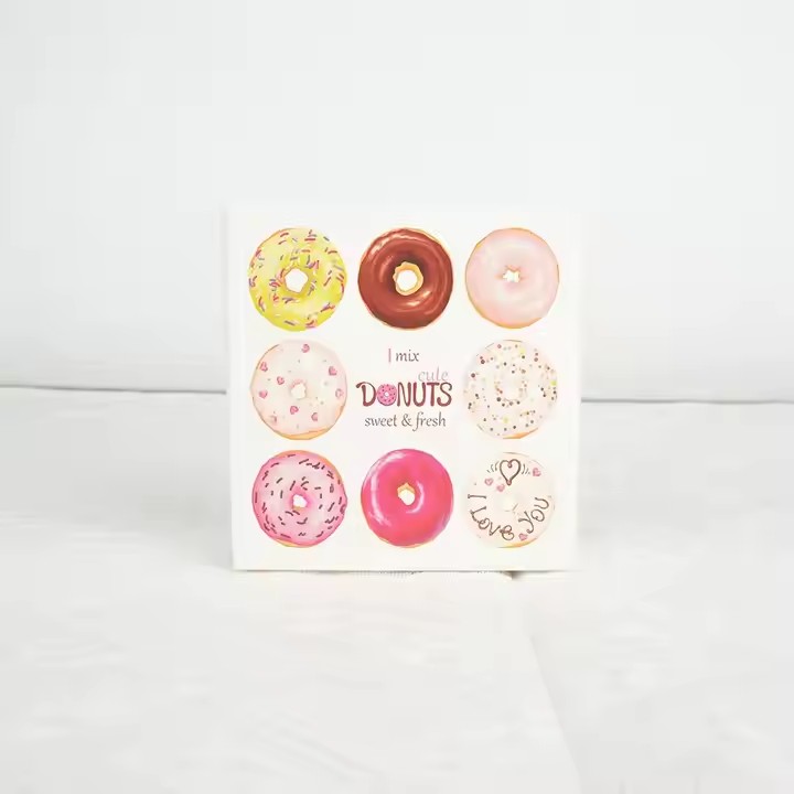 Box printing eco friendly packaging food doughnut cookie packing donuts easy folding paper boxes
