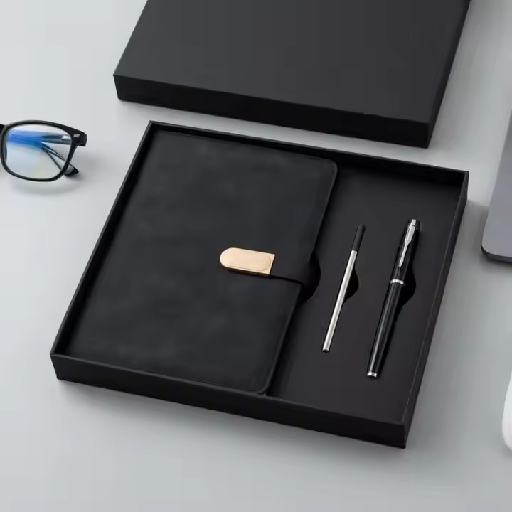 Box printing wholesale journal box gift sets a5 diary notebook set packaging box with ballpoint fountain pen
