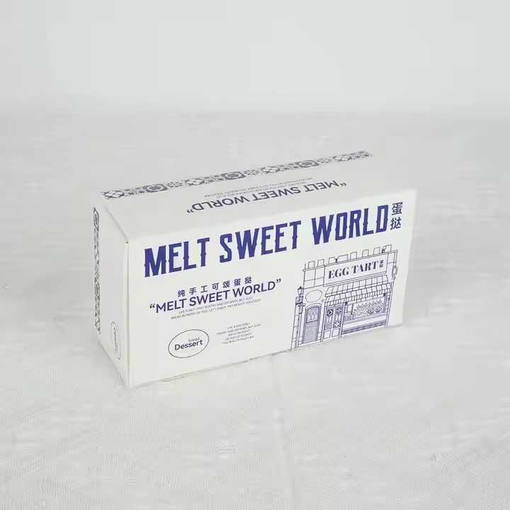Box printing unique 2 grid 4 grid pizza tart dessert business box packaging boxes for food and pastries
