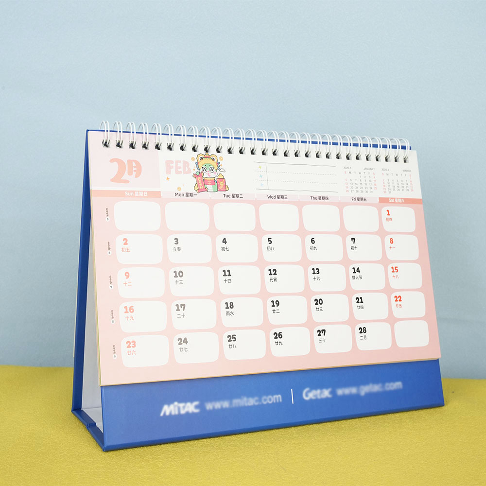 Box Printing Custom 2025 Agendas Personalized Family Paper Board Business Standing Flip Perpetual Advent Calendar