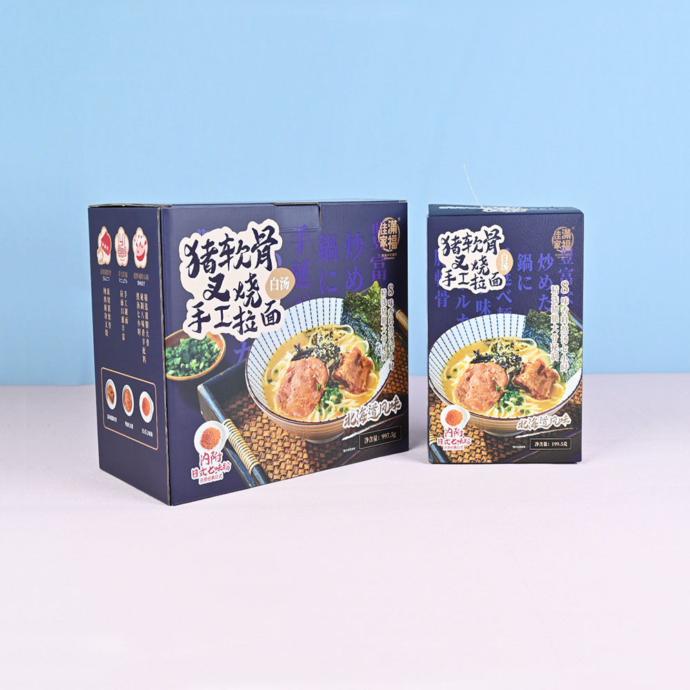 Box Printing Japan Korean Ramen Noodles Soup Separation Packaging Per Cardboard Instant Noodles Carton Box Pasta Packaging